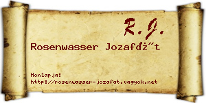 Rosenwasser Jozafát névjegykártya